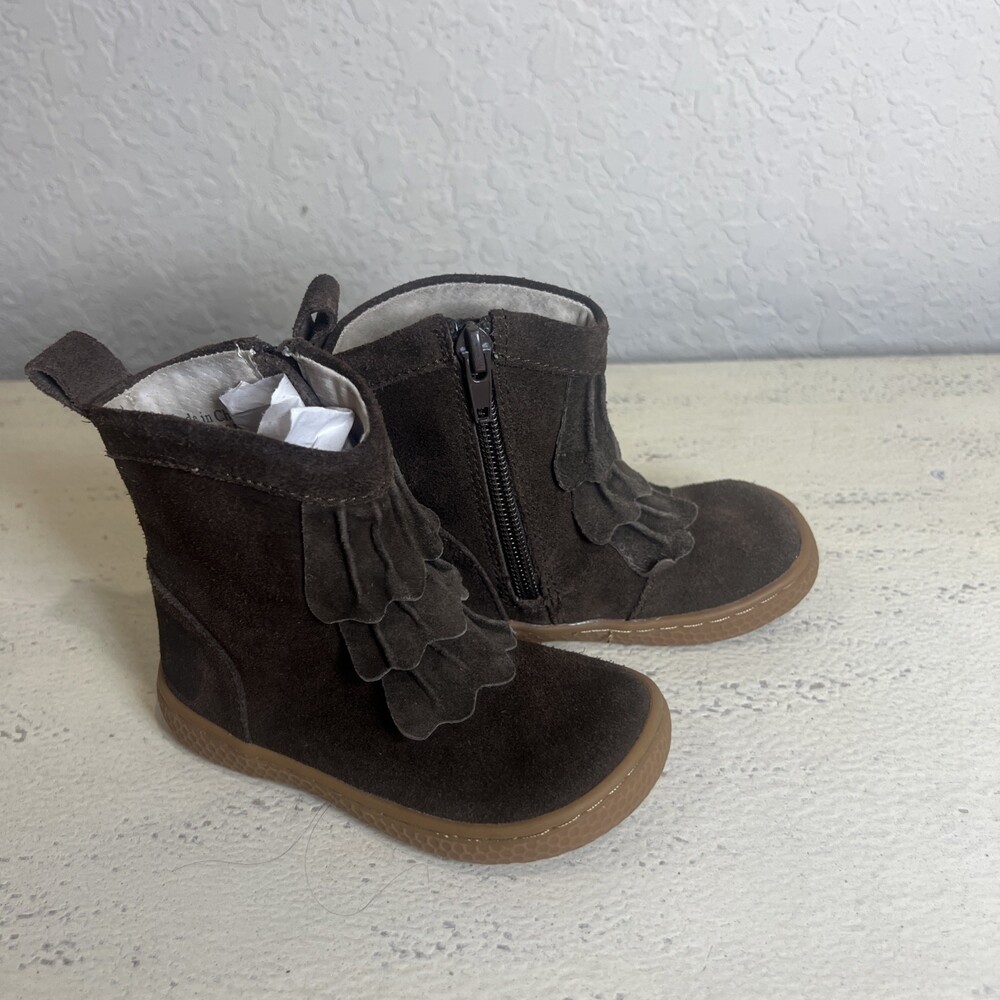Livie & Luca Pepper Mocha Classic Boots Suede Leather Layered Booties Size 6 - Picture 4 of 7